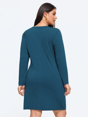 Stretchy Wrap Neck Metal Buckle Ruched Waist Mini Dress