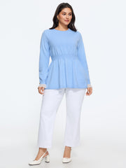 Supersoft Round Neck Lace Cuff Pullover