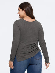Supersoft Boat Neck Side Drawstring Ruched Pullover
