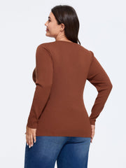 V‑Neck Long Sleeve Fitted Pullover