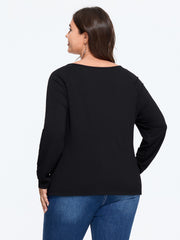 Stretchy Skull Rose Spider Web Print Raglan Sleeve Top
