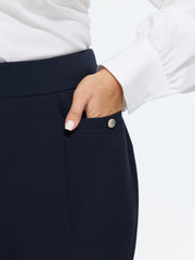 Stretchy Front Seam Buttons Pocket Pants
