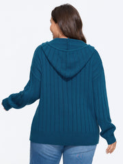 Textured Drawstring Hoodie Pullover