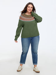 Fair Isle Round Neck Pullover
