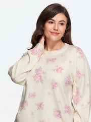 Supersoft Floral Print Crew Neck Pullover