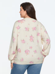 Supersoft Floral Print Crew Neck Pullover