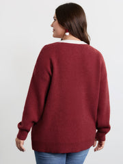 3D Bowtie Color Contrast Pullover