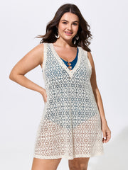 Crocheted V-Neck Cover-Up