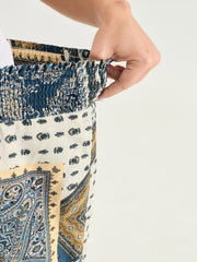 Supersoft Geometric Print Shirred Waist Pants
