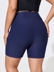 Overlap Waist Pockets Textured Swim Bottoms