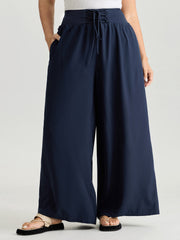 Wide Cross-Tie Waistband Pants