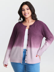 Supersoft Stretchy Color Gradient Knit Cardigan