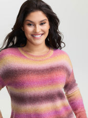 Color Gradient Heather Drop Shoulder Pullover