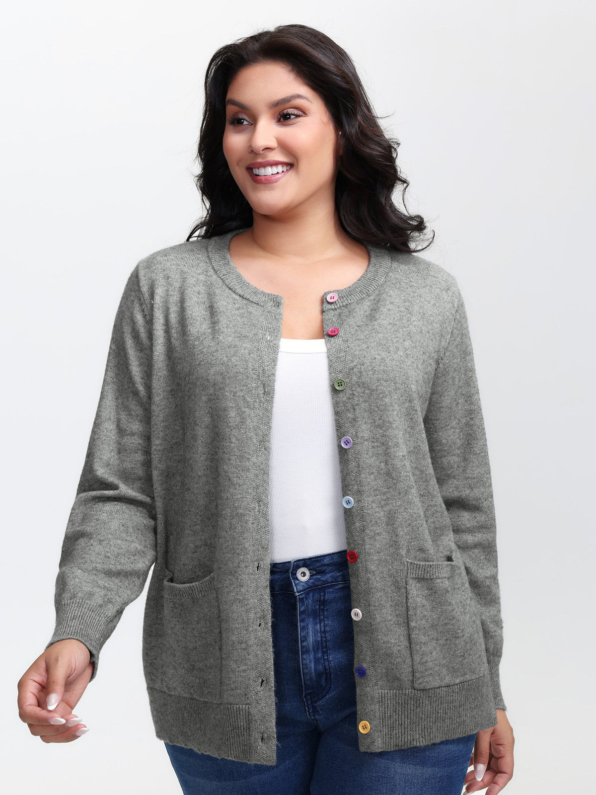 Supersoft Button Detail Ribbed Hem Pullover