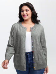 Supersoft Button Detail Ribbed Hem Pullover