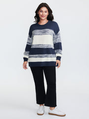 Yarn Blend Colorblock Pullover