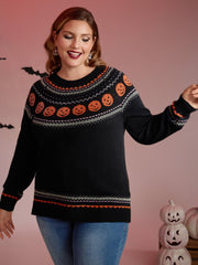 Halloween Fair Isle Yoke Pullover