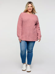 Supersoft Stretchy Bowtie Back Textured Pullover