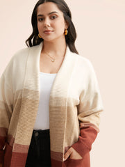 Ombre Contrast Drop Shoulder Cardigan