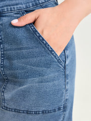 Stretchy Elastic Back Waistband Denim Shorts