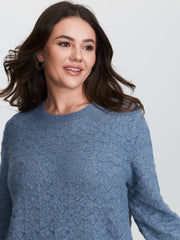 Textured Cut-Out Ribbed Hem Knit Cardigan