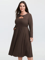 Supersoft Twisted Knot Cut-Out Midi Dress
