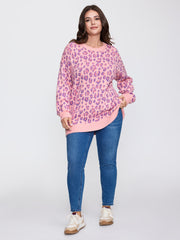 Sweet Leopard Pattern Jacquard Pullover