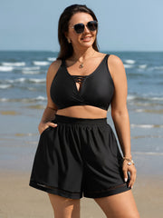 Cut-Out Side Pockets Swim Shorts