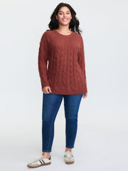 Crew Neck Cable Knit Pullover