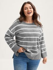 Stripes Print Round Neck Pullover