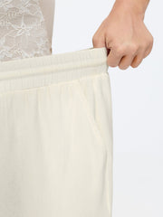 Drawstring Waist Pockets Straight-Leg Pants