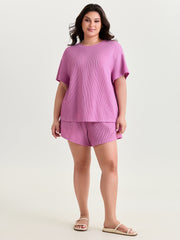 Stretchy Plain Relaxed-Fit Shorts