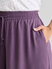 Drawstring Waist Ruffled Hem Pants