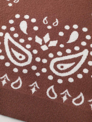 Paisley Print Round Neck Pullover