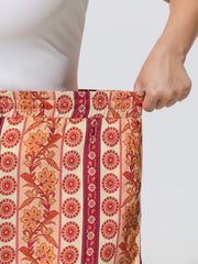 Floral Striped Print Drawstring Shorts