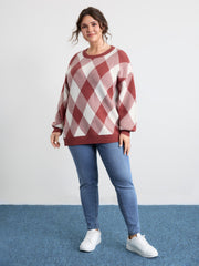 Supersoft Checkered Color Contrast Pullover