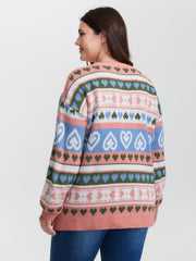 Geometric Print Stretchy Fit Pullover