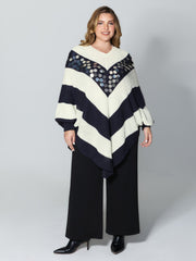 Textured Sequin Cloak Contrast Pullover