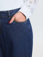 Classic Pull-On Wide-Leg Jeans