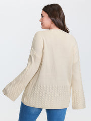 Twisted Texture Drop Shoulder Pullover