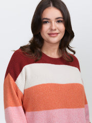Supersoft Superstretchy Color Stripe Textured Pullover