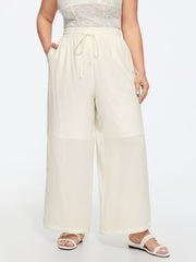 Drawstring Waist Pockets Straight-Leg Pants