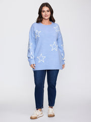 Star Pattern Coil Rope Embroidery Pullover