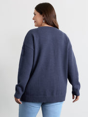 Reindeer Snowy Round Neck Pullover
