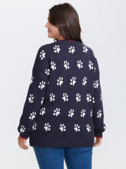 Supersoft Cute Paw Round Neck Pullover
