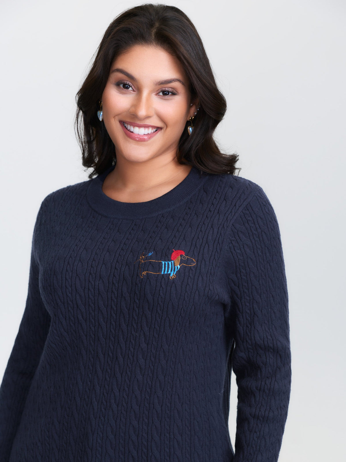 Supersoft Textured Puppy Embroidered Pullover