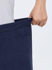 Floral Embroidered Scalloped Hem Pants