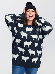 Supersoft Lamb Everywhere Pattern Jacquard Pullover