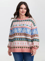 Geometric Print Stretchy Fit Pullover
