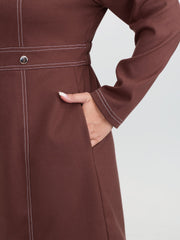 Cozy Velvety Feel Pockets Midi Dress